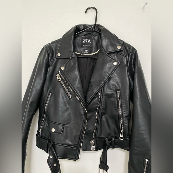 NWOT Zara Faux Leather Moto Jacket - Picture 2 of 8